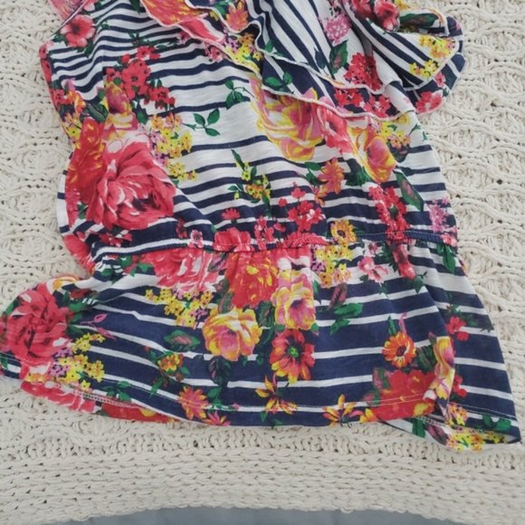 Almost Famous Off the Shoulder Puplum Print Top- Size S - Picture 3 of 7